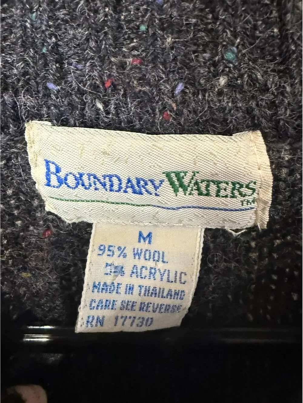 Boundary Waters Vintage 90s Medium Wool Men's Crew Neck Sweater